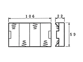 Batterijhouder Voor 4 x C-CEL (Voor Batterijclips) - 3