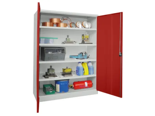 zwaarlastkast met openslaande deuren,RAL7035,front RAL3000