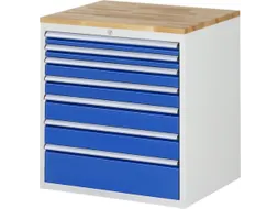 ladekast 825x770x650mm 7laden cilinderslot RAL7035 RAL5010 beuken