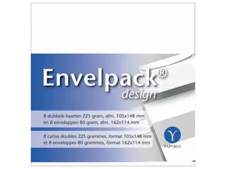 Dubbele kaart Papyrus Envelpack Design C6 114x162mm wit 894436 8 st - 1