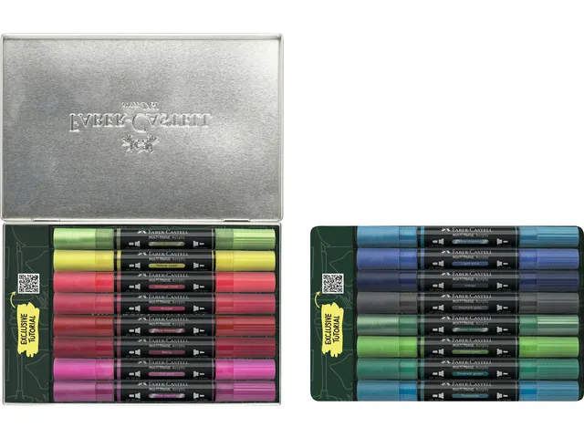 Acrylmarker Faber-Castell Multimark bewaarblik Style it Kicks 16 stuks
