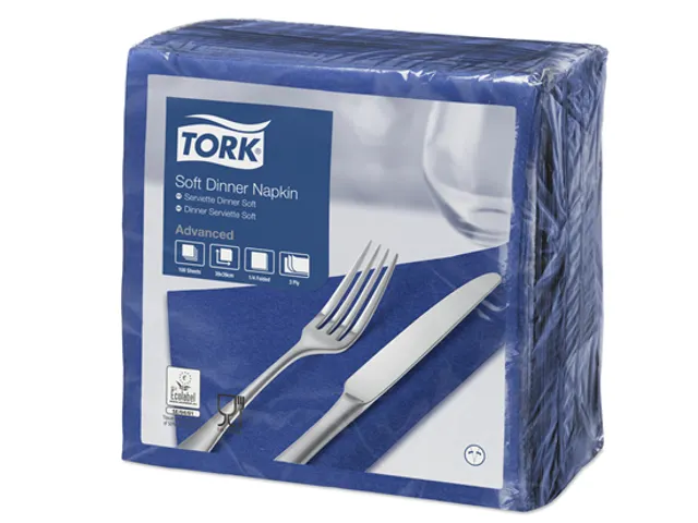 Tork 477594 Dinnerservet 39x39cm 3-laags 1/4 vouw 12x100st Donkerblauw