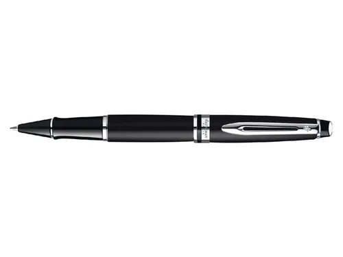 Rollerpen Waterman Expert Black lacquer CT Fijn Zwarte inkt
