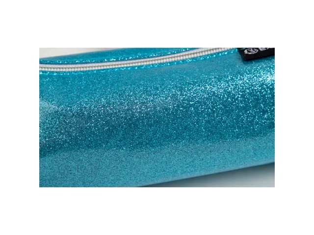 Pennenetui rond PU Glitter 4 kl ass