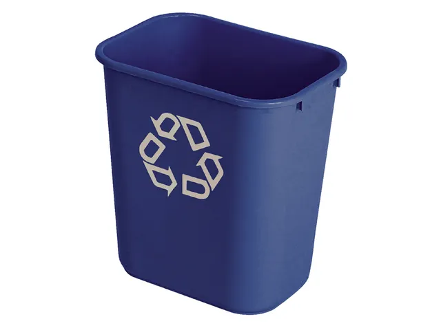 Papierbak Rubbermaid recycling medium 26 Liter blauw