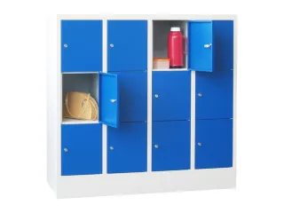 lockerkast,HxBxD 1187x1200x500mm,4x3vakken,RAL7035,front RAL5010 - 2