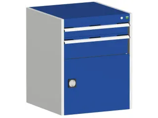 ladekast HxBxD 800x650x650mm 2laden RAL7035 front RAL5010 - 1