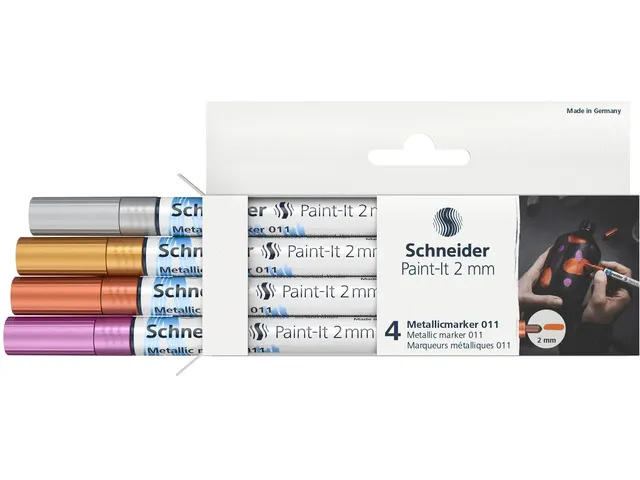 Metallic marker Schneider Paint-it 011 2mm etui 4st. (metallic zilver,