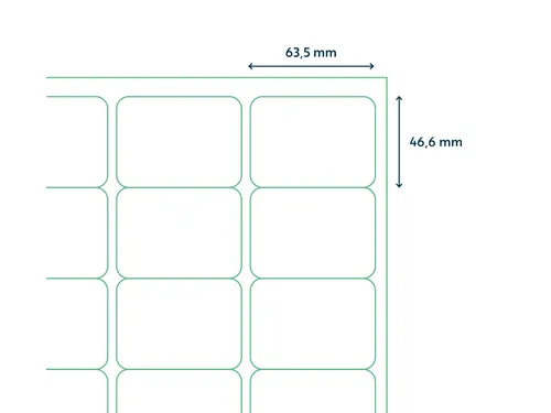 Etiket Rillstab 63.5x46.6mm Wit 1800 Stuks