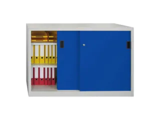 schuifdeurkast,HxBxD 1000x1500x500mm,RAL7035,front RAL5010 - 2