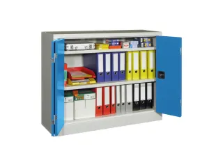 Ruime Vouwdeurkast 1000x1200x400mm 2legborden Ral7035 Front Ral5012 - 1