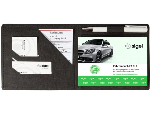 Schrijfmap Sigel A6 antraciet liggend met penvak, insteekvak en blokho