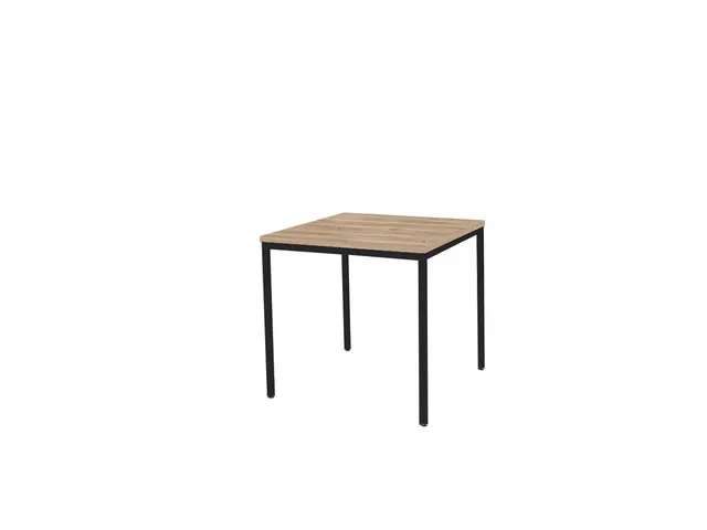 Domino Basic Tafel Vaste Hoogte 80x80 honey castello 25mm zwart 4-poot