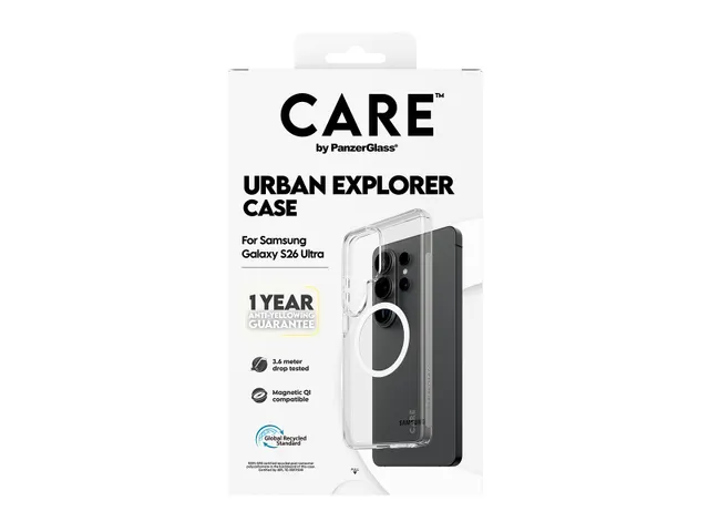 PanzerGlass CARE by Urban Explorer Case Transparent w. White Qi
