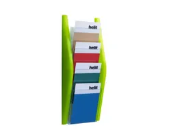 wandfolderhouder HxBxD 540x220x80mm 4xDIN A5 transparant limegroen