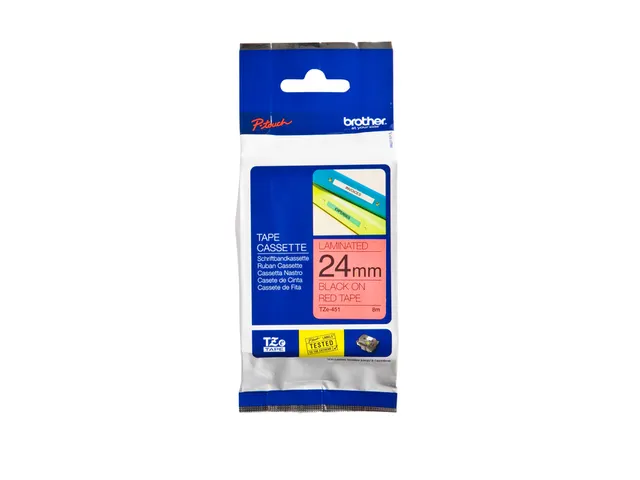 Labeltape Brother P-touch TZe-451 standaard 24mm zwart op rood