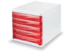 ladeblok,5lade(n),HxBxD 250x265x340mm,kunststof,wit