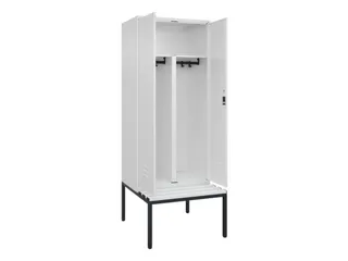 PBM-locker met bank,HxBxD 2120x800x815mm,2vak,vak B 400mm,cil.-slot - 2