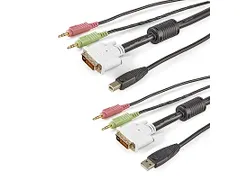 1,80m 4-in-1 USB DVI KVM-Kabel met Audio en Microfoon