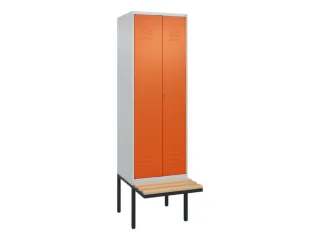 PBM-locker met bank,HxBxD 2120x600x815mm,2vak,vak B 300mm,cil.-slot - 1