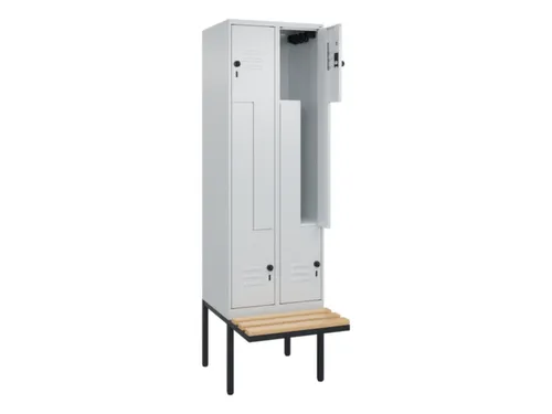 Z-garderobekast,HxBxD 2120x600x815mm,2vak,vak B 300mm,draaigrendel