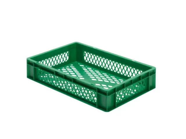 Euronorm-stapelbak 22l 120x600x400mm Wanden/bodem Opengewerkt Groen