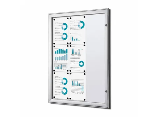 Vergrendelbaar Muurvitrine Indoor/Outdoor Brandwerend 9xA4 Zilver