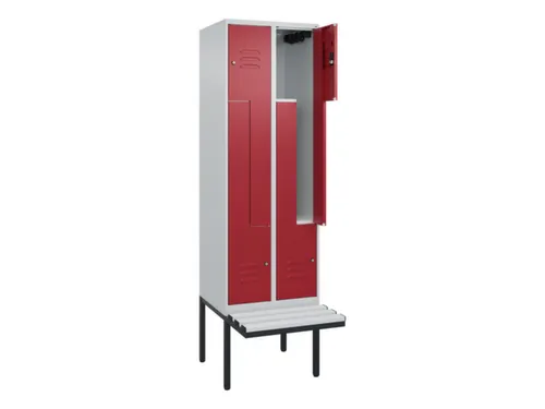 Z-garderobekast,HxBxD 2120x600x815mm,2vak,vak B 300mm,cil.-slot