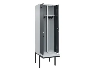 locker met bank,voor scheiding van kleding,HxBxD 2120x600x815mm,2vak - 1