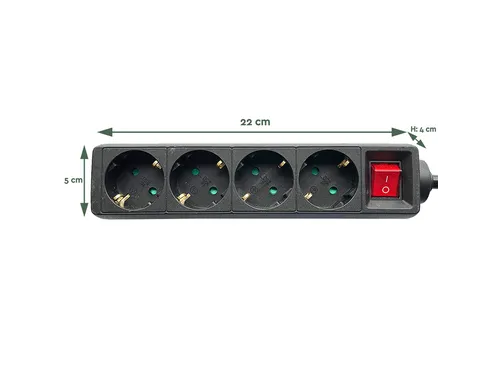 Stekkerdoos BRASQ 4 voudig 1.4 meter zwart