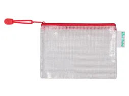 Opbergtas Tarifold met rits 160x110mm PVC rood