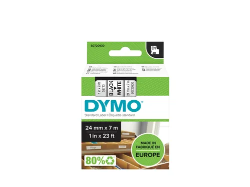 Labeltape Dymo 53713 D1 S720930 24mmx7m zwart op wit