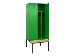 locker met bank,voor scheiding van kleding,HxBxD 2120x800x815mm,2vak