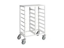 etagewagen,draagverm. 150kg,14etage(s),Dienbladschap,wit,PU-banden