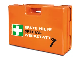 verbandkoffer,v. werkplaats,DIN 13157,ABS oranje,m. wandhouder - 2