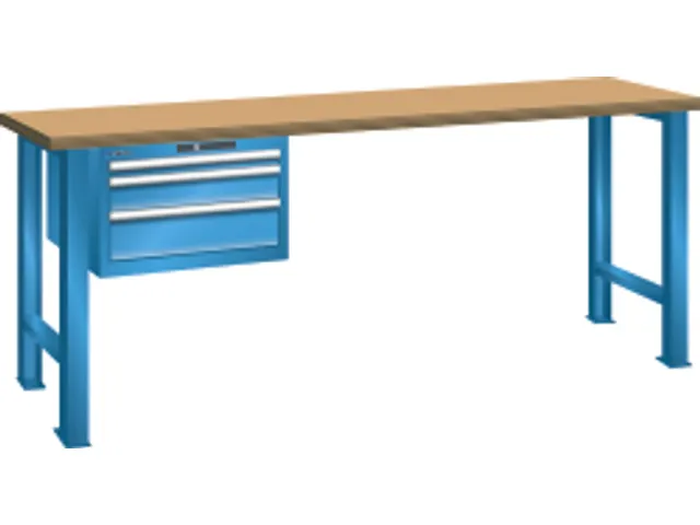 Werkbank Hxbxd 850x2000x800mm 3laden Codeslot Beuken 50mm Ral5012
