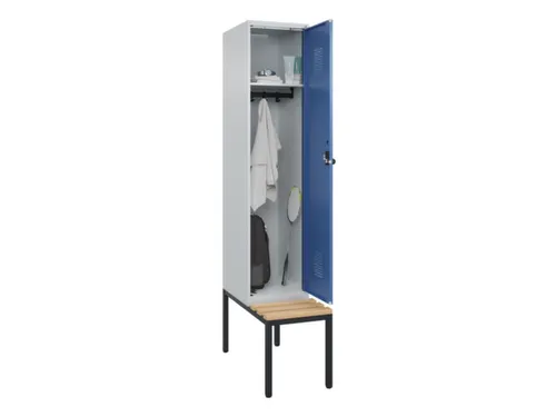 locker met bank,HxBxD 2120x400x815mm,1vak,vak B 400mm,draaigrendel