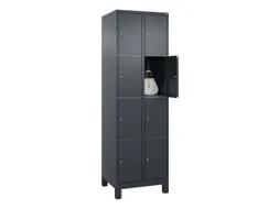 lockerkast,HxBxD 1950x600x500mm,2x4vakken,vak B 300mm,cil.-slot,voeten