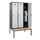 locker met bank,HxBxD 2120x1200x815mm,3vak,vak B 400mm,draaigrendel