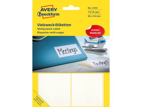 etiket Zweckform 80x54mm wit pakje a 112 etiketjes