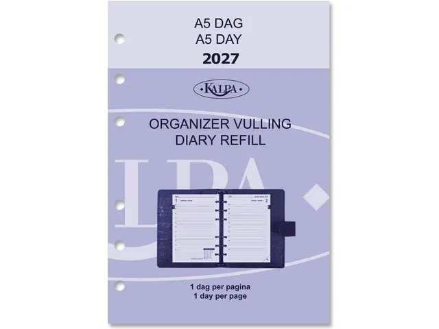 Agendavulling 2027 Kalpa A5 1dag/1pagina