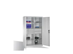 werkplaatskast,HxBxD 1950x1200x500mm,romp RAL7035,front RAL7035