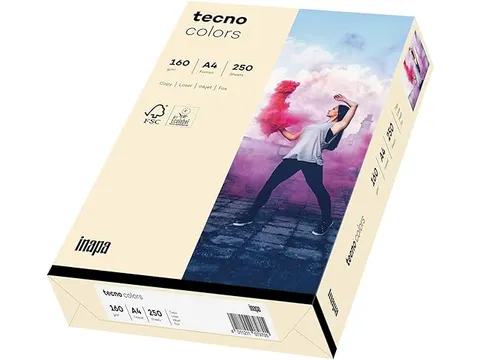 Inapa Tecno colors Gekleurd papier A4 Licht chamois 160 gram 250vel