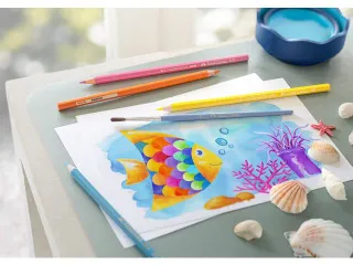 Aquarelpotlood Faber-Castell kinder etui 48 stuks met slijper en pense - 5