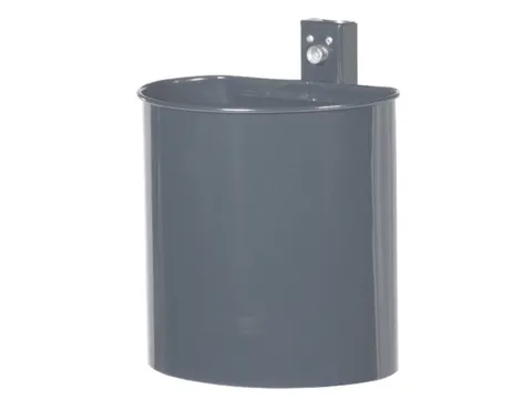 Afvalbak Staalplaat 20 Liter Gesloten Wanden Wandbevestiging Antraciet