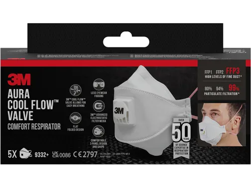 Aura Comfort Cool Flow stofmasker FFP3 5 stuks