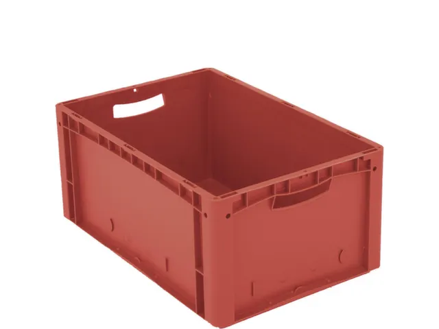 Euronorm Stapelkrat Pp 270x600x400mm Wanden/bodem Gesloten Rood 55l