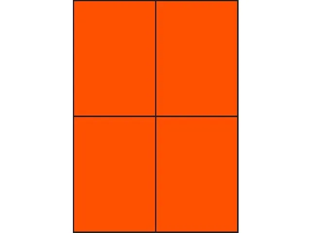 Gekleurde Etiketten 105x148mm Fluor Oranje 42422