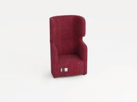 fauteuil 1-zits geluidabsorberend stof rood HxBxD 1330x860x760mm