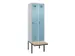 locker met bank,voor scheiding van kleding,HxBxD 2120x600x815mm,2vak